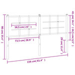 vidaXL Tête de lit métal blanc 150 cm