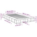 vidaXL Cadre de lit sonoma gris 140x190 cm bois d'ingénierie