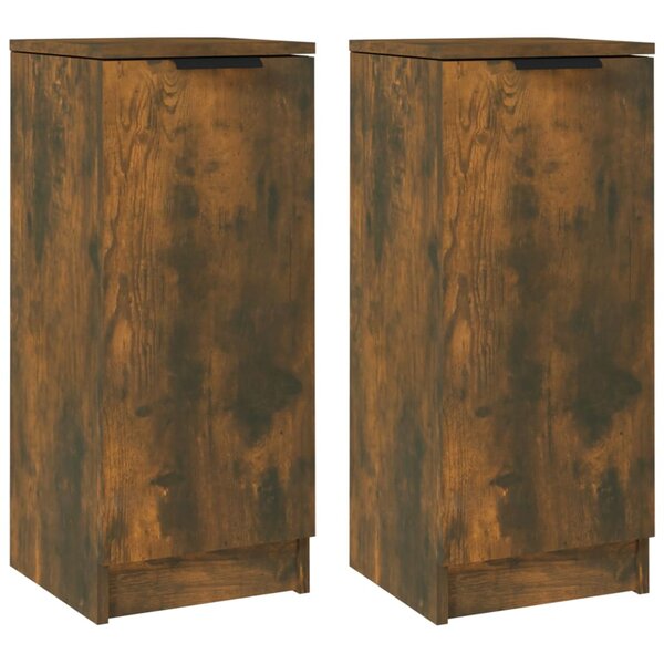 vidaXL Buffets 2 Pièces Chêne fumé 30x30x70 cm Bois d'ingénierie