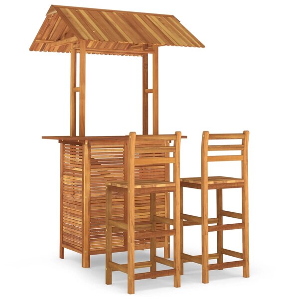 vidaXL Ensemble de bar de jardin 3 Pièces Bois d'acacia solide