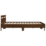 vidaXL Cadre de lit avec tête de lit et LED chêne marron 160x200 cm