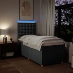 vidaXL Sommier à lattes de lit avec matelas Gris foncé 80x200 cm Tissu