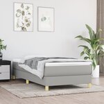 vidaXL Cadre de lit Gris clair 90x200 cm Tissu