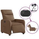 vidaXL Fauteuil inclinable électrique Marron Tissu