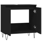 vidaXL Armoire de salle de bain noir 58x33x60 cm bois d'ingénierie