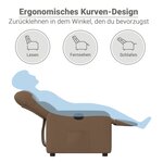 vidaXL Fauteuil inclinable électrique Marron Tissu