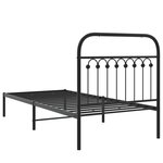vidaXL Cadre de lit métal avec tête de lit noir 90x190 cm