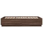 vidaXL Cadre de lit avec lumières LED chêne marron 150x200 cm