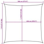 vidaXL Voile d'ombrage gris clair 7x7 m 100  polyester oxford
