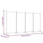 vidaXL Cloison de séparation 4 panneaux Marron 346x180 cm Tissu