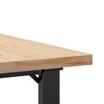 vidaXL Table basse cadre en O 80x80x45 5cm bois de pin massif et fonte