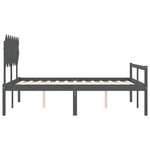 vidaXL Lit pour personne âgée sans matelas gris bois massif
