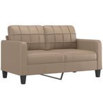vidaXL Ensemble de canapés 2 Pièces avec coussins cappuccino similicuir