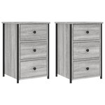 vidaXL Tables de chevet 2 Pièces sonoma gris 40x36x60cm bois d'ingénierie