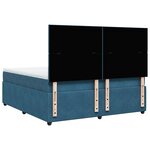 vidaXL Sommier à lattes de lit et matelas Bleu foncé 180x200cm Velours