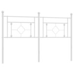 vidaXL Tête de lit métal blanc 150 cm