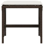 vidaXL Tabourets de jardin et coussins lot de 4 marron résine tressée