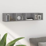 vidaXL Étagère murale à CD Sonoma gris 100x18x18 cm Bois d'ingénierie