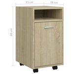 vidaXL Armoire latérale avec roues Chêne Sonoma Bois d'ingénierie