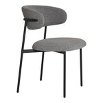 2 chaises en boucle gris clair avec pieds noirs