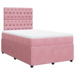 vidaXL Sommier à lattes de lit avec matelas Rose 120x200 cm Velours