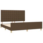 vidaXL Cadre de lit avec tête de lit marron foncé 160x200 cm Tissu