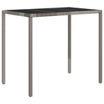 vidaXL Salon de jardin 4 Pièces avec coussins Gris Résine tressée