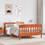 vidaXL Cadre de lit sans matelas cire marron 120x200cm bois pin massif