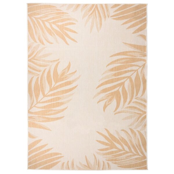 vidaXL Tapis à tissage plat d'extérieur 200x280 cm Motif de feuille