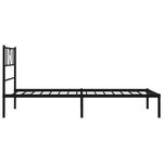 vidaXL Cadre de lit métal avec tête de lit noir 100x190 cm