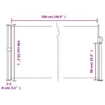 vidaXL Auvent latéral rétractable anthracite 140x500 cm