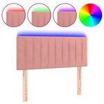 vidaXL Tête de lit à LED Rose 80x5x78/88 cm Velours
