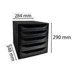 Module De Classement Ecobox+ Ecoblack 5 Tiroirs - Noir - Exacompta