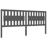 vidaXL Cadre de lit avec tête de lit gris 200x200 cm bois massif