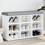 vidaXL Banc à chaussures blanc 82x32x50 cm bois d'ingénierie