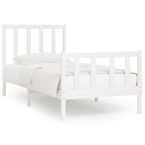 vidaXL Cadre de lit Blanc Bois massif 100x200 cm