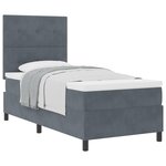 Lit Box Spring vidaXL avec Matelas Gris Foncé 90x200 cm en Velours