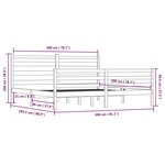 vidaXL Cadre de lit Bois massif de pin 200x200 cm Marron miel