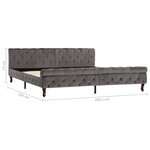 vidaXL Cadre de lit sans matelas gris velours 200x200 cm