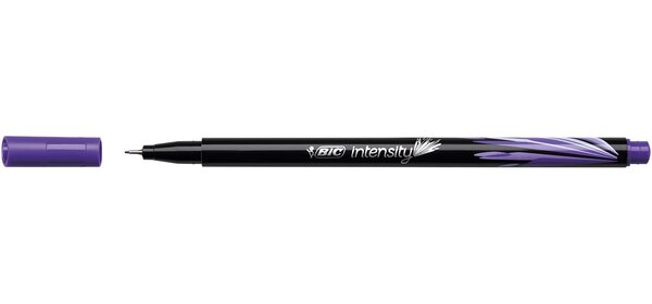 Stylo Feutre Fineliner Intensity Pointe Baguée métal Fine 0,4mm Violet x 12 BIC