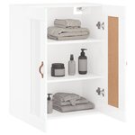 vidaXL Armoire murale blanc brillant 69 5x34x90 cm bois d'ingénierie