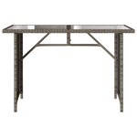 vidaXL Table de jardin avec dessus en verre gris 110x68x70 cm rotin