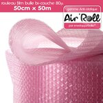 Lot de 20 rouleaux de film bulle d'air largeur 50cm x longueur 50m  - gamme air'roll antistatique