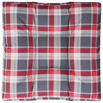 vidaXL Coussin de palette motif à carreaux rouge 70x70x12 cm tissu