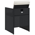 vidaXL Chaises de jardin lot de 4 avec coussins noir résine tressée