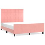 vidaXL Cadre de lit avec tête de lit Rose 140x190 cm Velours