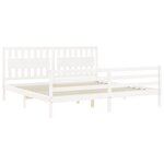 vidaXL Cadre de lit avec tête de lit blanc 200x200 cm bois massif