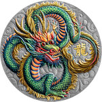 Pièce de monnaie en Argent 10 Dollars g 155.5 (5 oz) Millésime 2024 POWER OF GREEN DRAGON