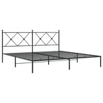 vidaXL Cadre de lit métal avec tête de lit noir 180x200 cm