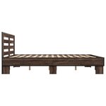 vidaXL Cadre de lit chêne marron 200x200 cm bois d'ingénierie et métal